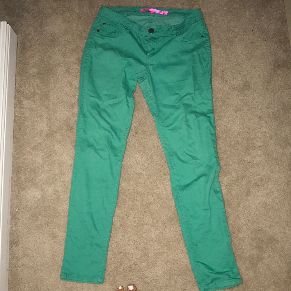 Turquoise jeans